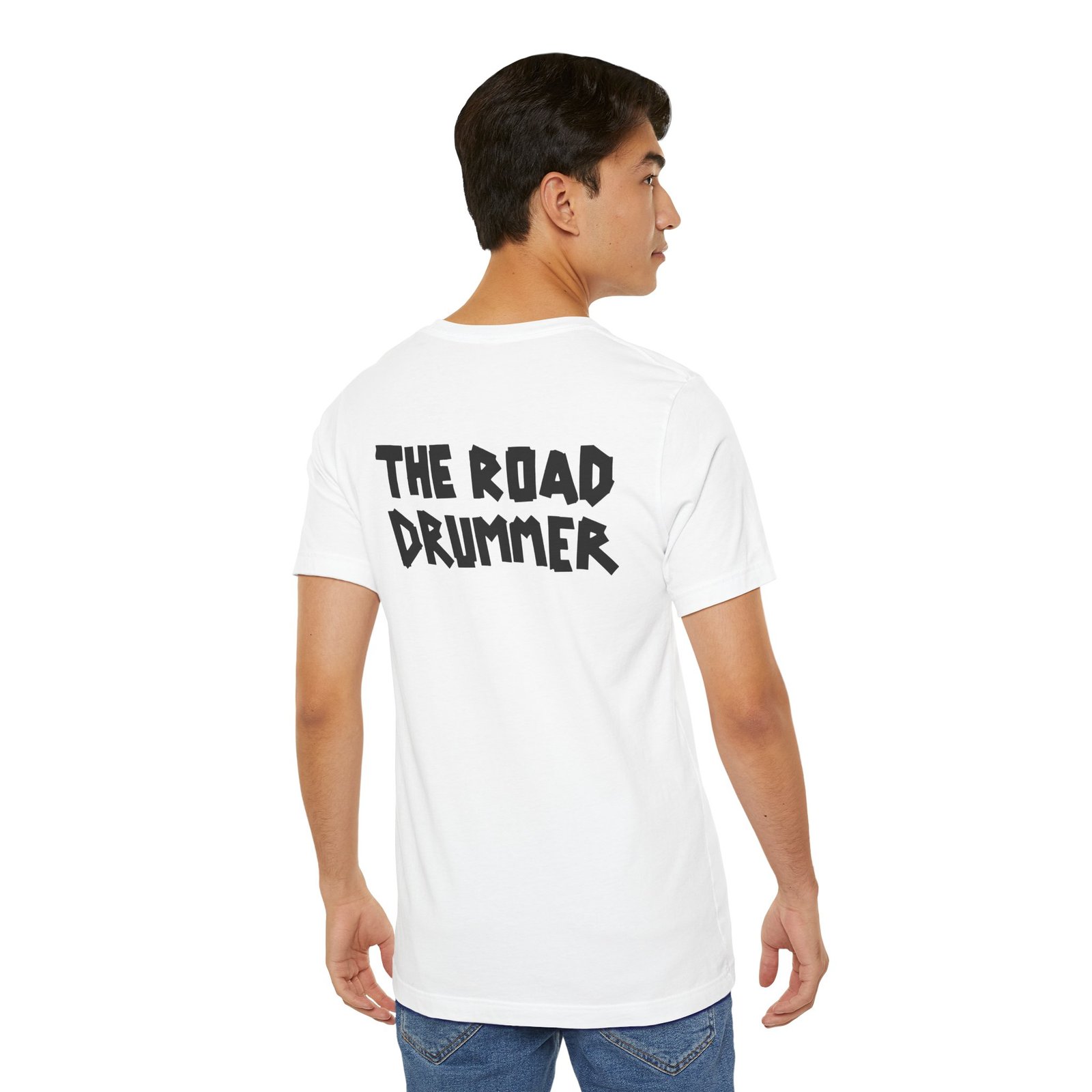 Electrical Tape Name BACK - The Road Drummer Logo T-Shirt - Image 8