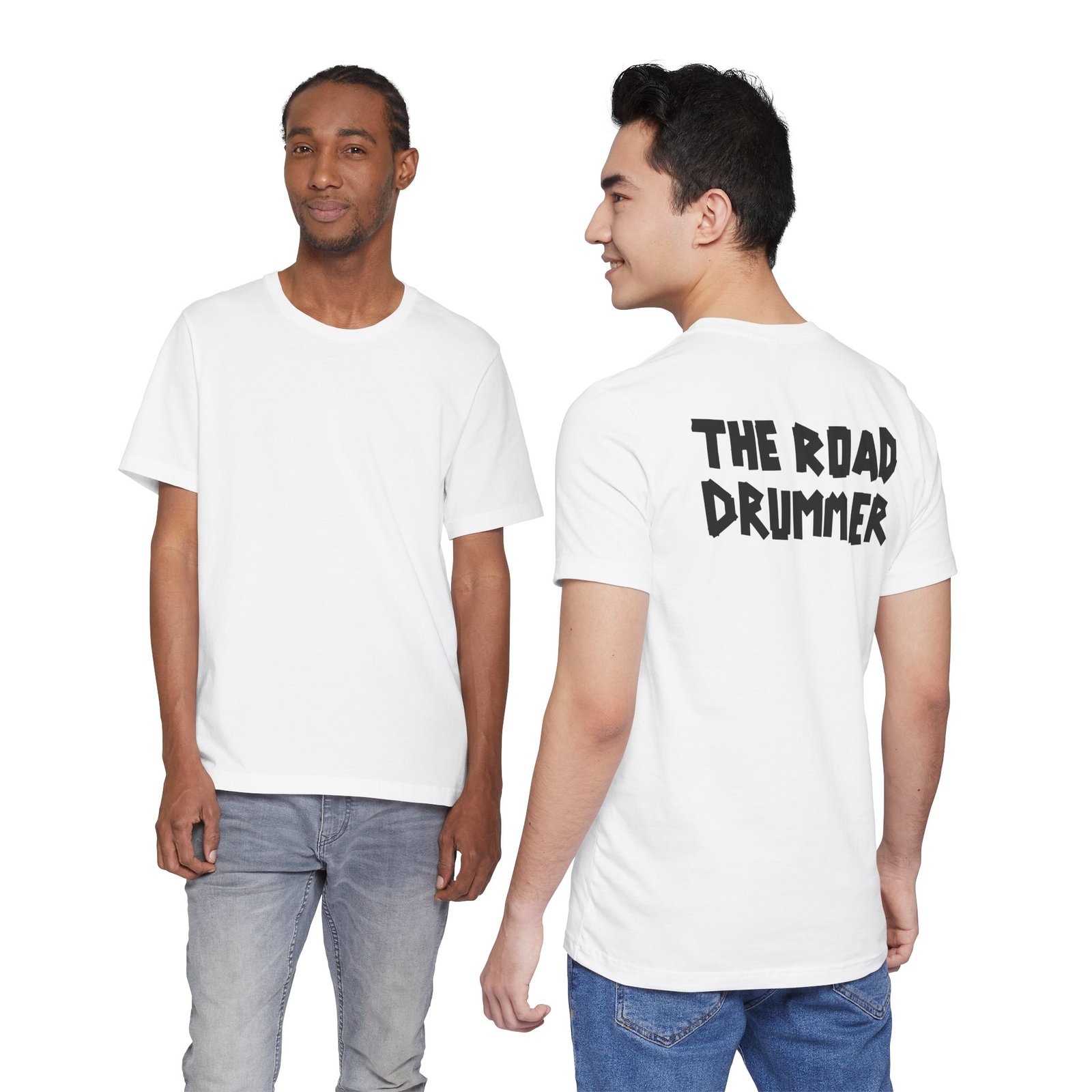 Electrical Tape Name BACK - The Road Drummer Logo T-Shirt - Image 6