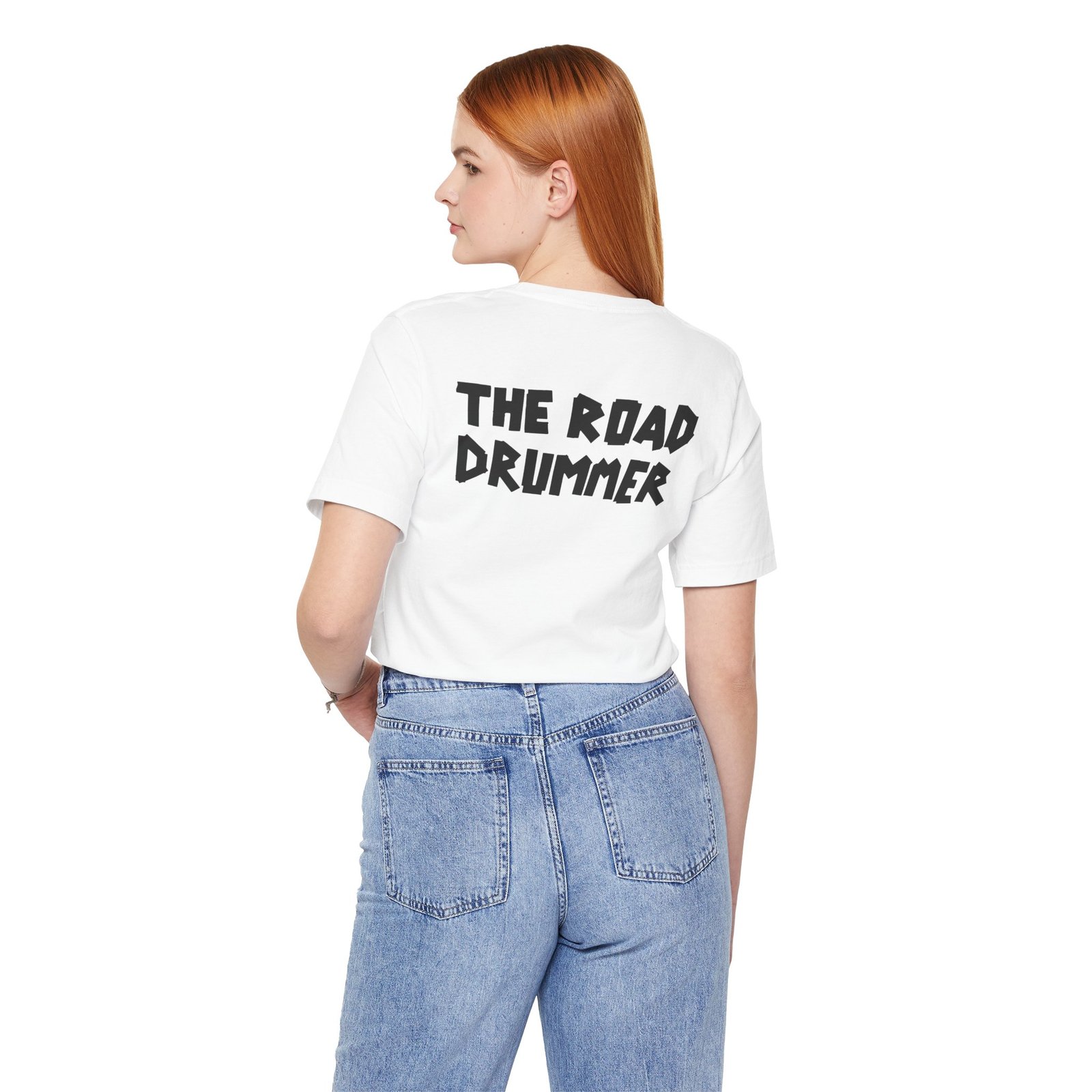 Electrical Tape Name BACK - The Road Drummer Logo T-Shirt - Image 7